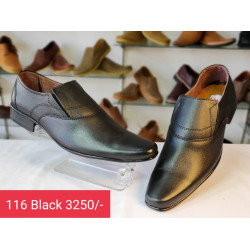 Handmade Genuine leather Shoes -116 Black