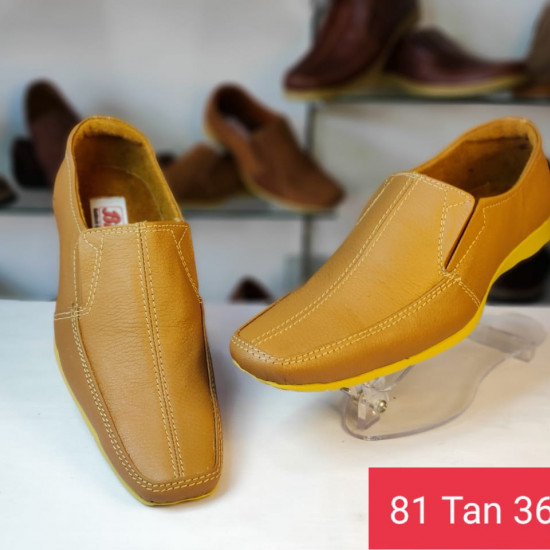 Handmade Genuine leather Shoes - 81 Tan