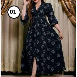 Front Button Long Dress