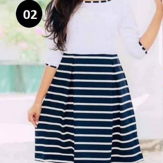Line Printed Dress