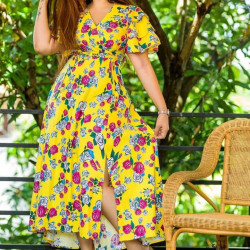Side open dress