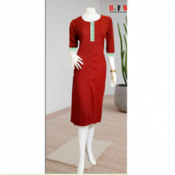 Women Green bordered Straight kurtis