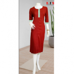 Women Green bordered Straight kurtis