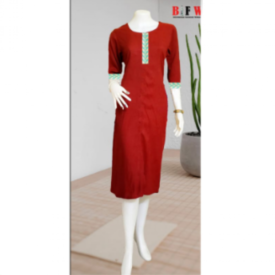 Women Green bordered Straight kurtis