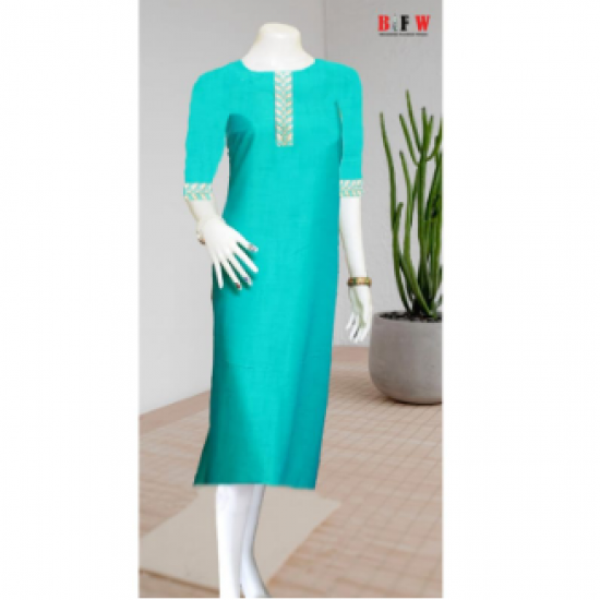 Women Green bordered Straight kurtis