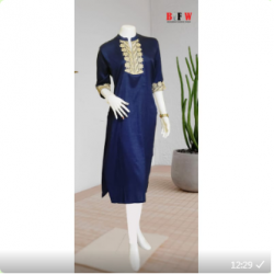 women Neck Gold Boardered kurtis