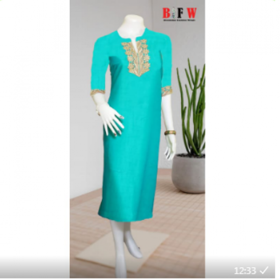 women Neck Gold Boardered kurtis women Neck Gold Boardered kurtis