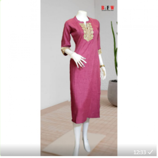 women Neck Gold Boardered kurtis women Neck Gold Boardered kurtis