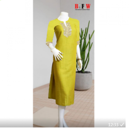women Neck Gold Boardered kurtis women Neck Gold Boardered kurtis