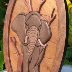 TUSK ELIPHANT WALL DECOR/S.JAYASINGHA WOOD CRAFT.