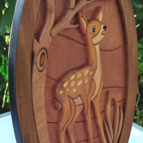 Spotted deer wall decor/S.JAYASINGHA WOOD CRAFT. Spotted deer wall decor/S.JAYASINGHA WOOD CRAFT.