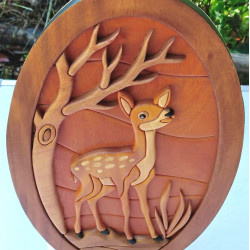 Spotted deer wall decor/S.JAYASINGHA WOOD CRAFT.