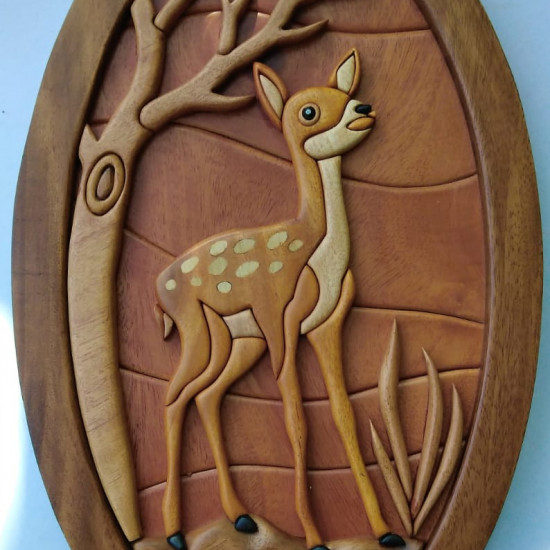 Spotted deer wall decor/S.JAYASINGHA WOOD CRAFT.