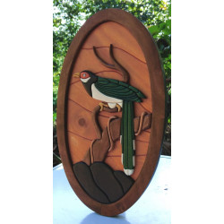 RED FACED MALKOHA WALL DECOR/S.JAYASINGHA WOOD CRA