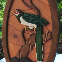 RED FACED MALKOHA WALL DECOR/S.JAYASINGHA WOOD CRA