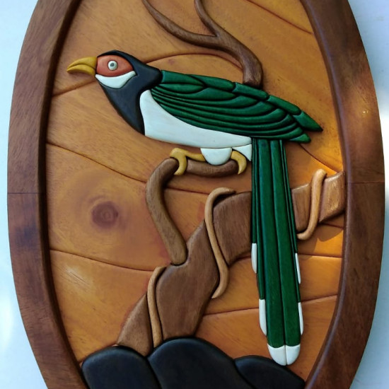 RED FACED MALKOHA WALL DECOR/S.JAYASINGHA WOOD CRA RED FACED MALKOHA WALL DECOR/S.JAYASINGHA WOOD CRA