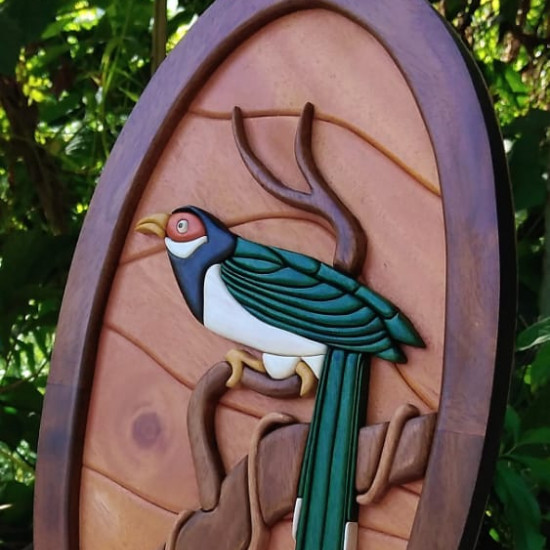 RED FACED MALKOHA WALL DECOR/S.JAYASINGHA WOOD CRA RED FACED MALKOHA WALL DECOR/S.JAYASINGHA WOOD CRA