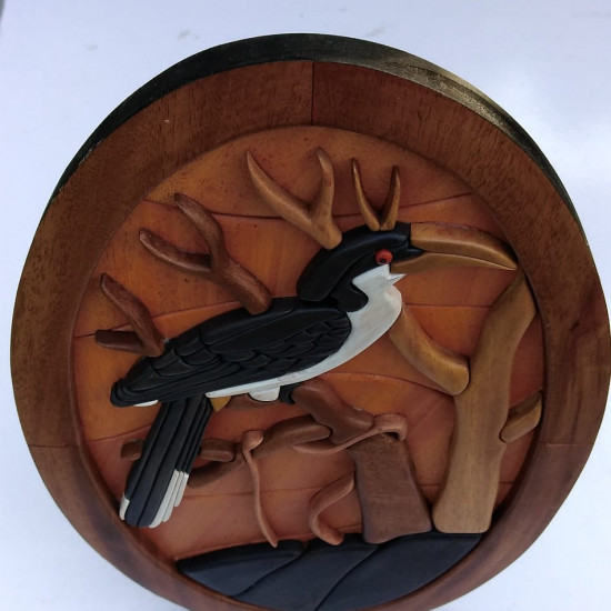 GREY HORNBIL WALL DECOR/S.JAYASINGHA WOOD CRAFT.