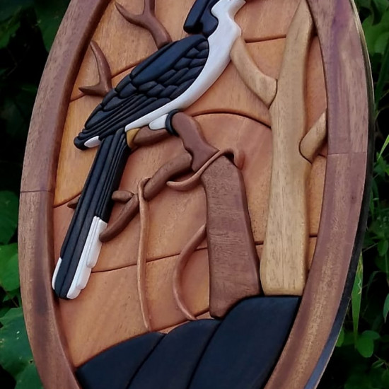 GREY HORNBIL WALL DECOR/S.JAYASINGHA WOOD CRAFT.