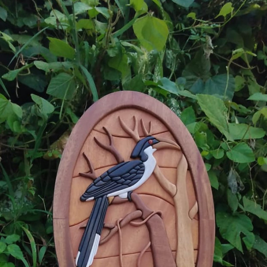 GREY HORNBIL WALL DECOR/S.JAYASINGHA WOOD CRAFT.