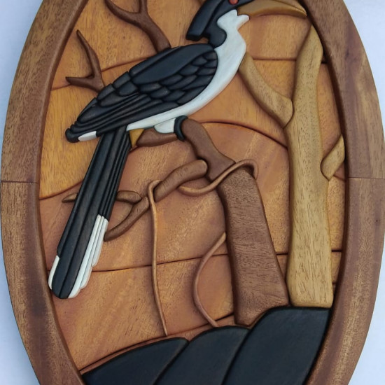 GREY HORNBIL WALL DECOR/S.JAYASINGHA WOOD CRAFT.