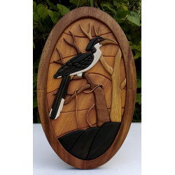 GREY HORNBIL WALL DECOR/S.JAYASINGHA WOOD CRAFT.