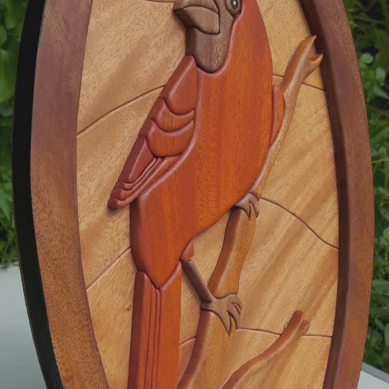 RED CARDINAL WALL DECOR/S.JAYASINGHA WOOD CRAFT. RED CARDINAL WALL DECOR/S.JAYASINGHA WOOD CRAFT.