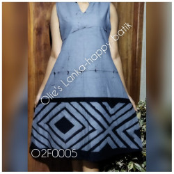 Two Colour Sleeveless Batik Frock