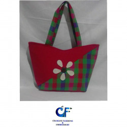 Handloom bag with flower