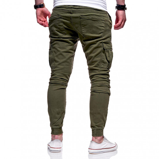 Men Solid Color Casual Sports Jogging Pants