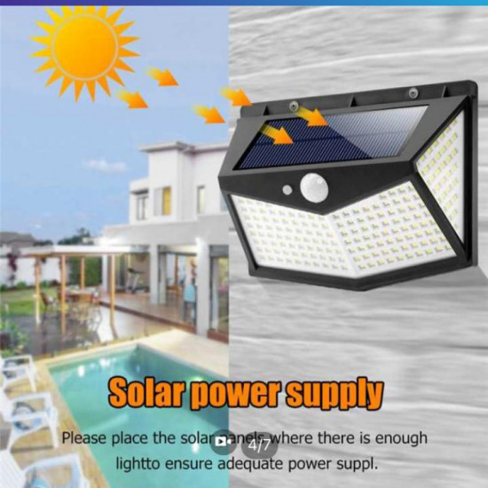 Outdoor 100 LED Solar Power Wall Light