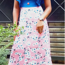 Square neck Short Frock Design Floral