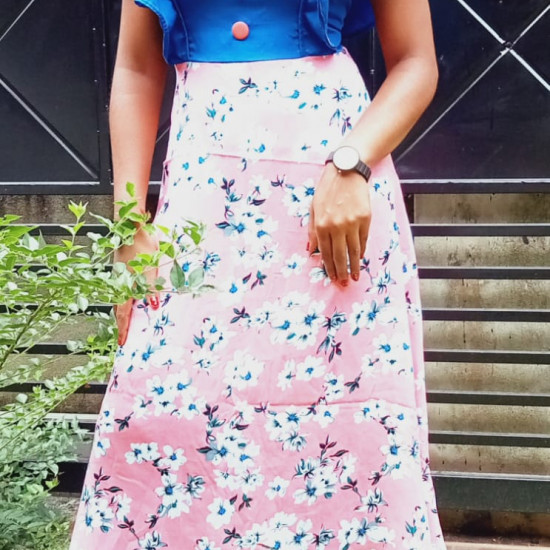 Square neck Short Frock Design Floral Square neck Short Frock Design Floral