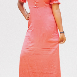 3/4 Sleeves A line long Frock Design