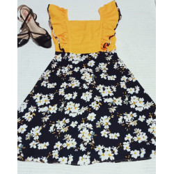 Square neck Short Frock Design Floral