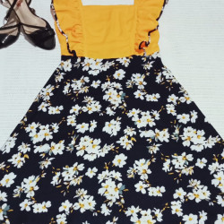 Square neck Short Frock Design Floral
