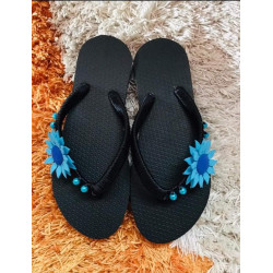 New Blue flower Design  Ladies Slippers
