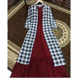 GIRLS LONG FROCK WITH OVER COAT