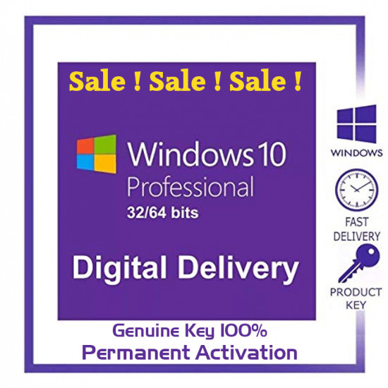 WINDOWS 10 PRO 32/64 BIT GENUINE LICENSE KEY